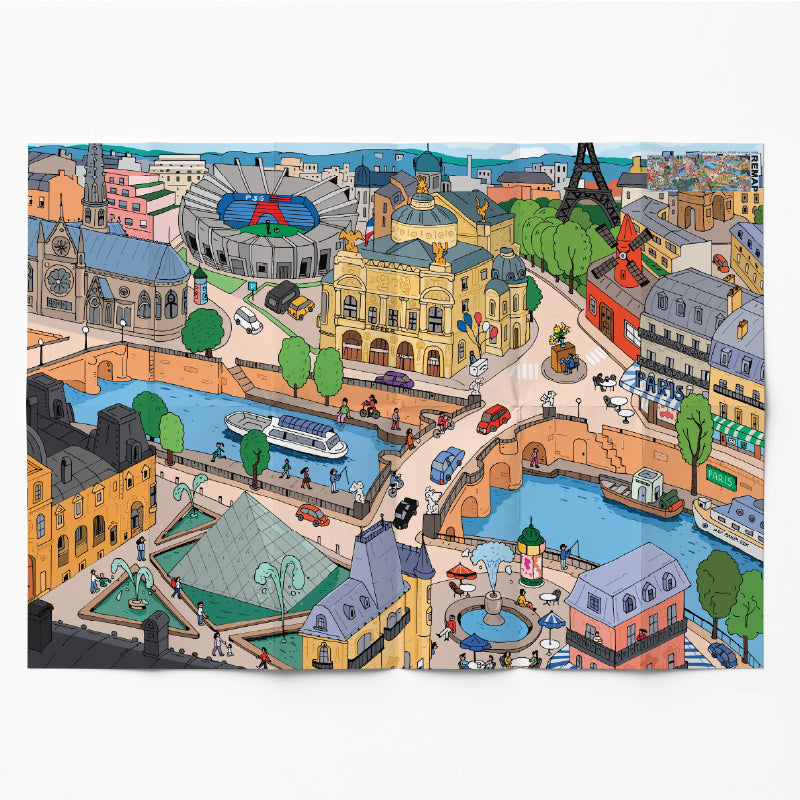 Remap Paris Icons — carte illustrée 50 × 70 cm