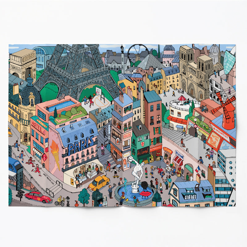 Remap Paris Icons — carte illustrée 50 × 70 cm