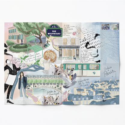 Remap Paris Night & Day — carte illustrée 50 × 70 cm