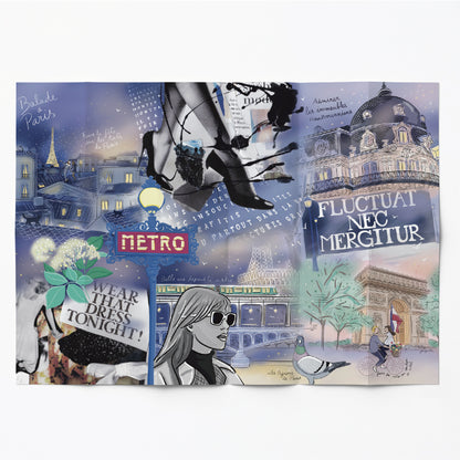 Remap Paris Night & Day — carte illustrée 50 × 70 cm
