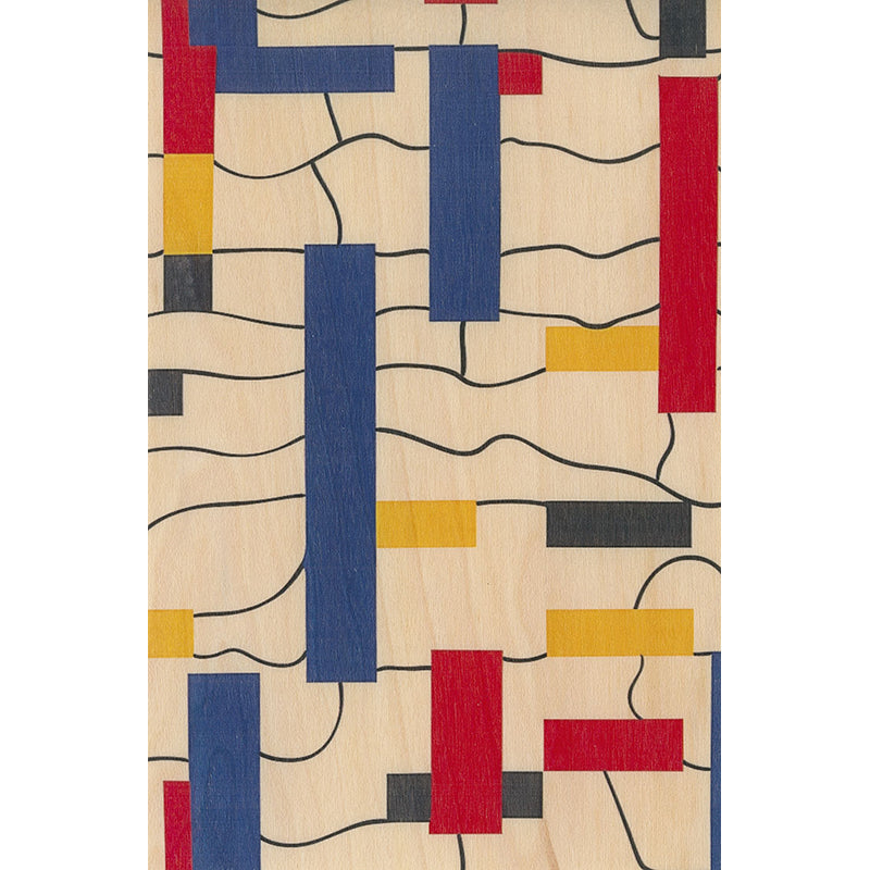Carte en bois AI mondrianesque W