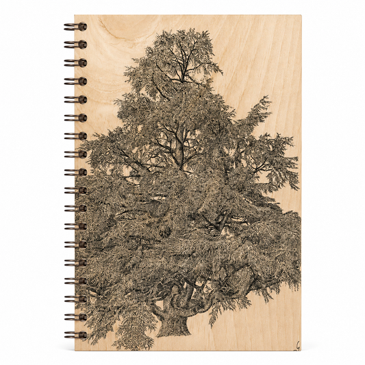 Wood notebook black and colors big tree W