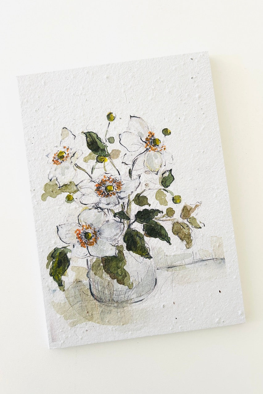 Cahier bloc-notes A5 en papier ensemencé japanese anemons B