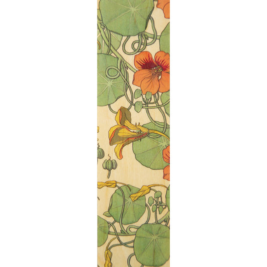 Marque-pages en bois BNF fleurs capucine W