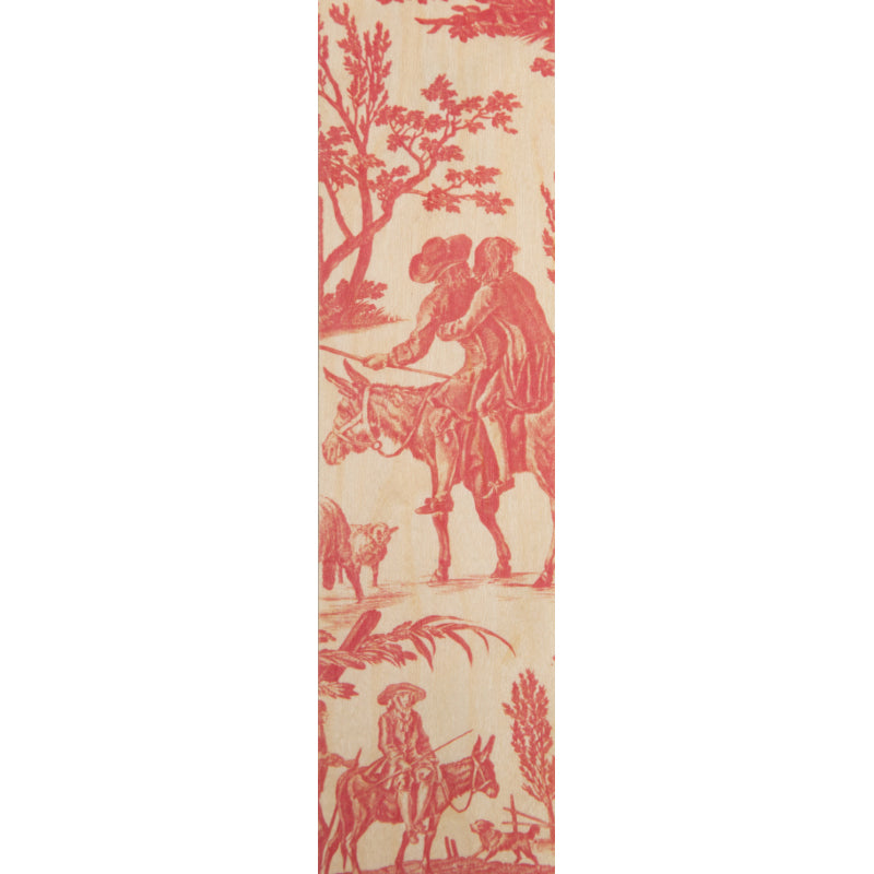 Marque-pages en bois toile de jouy meunier rouge W