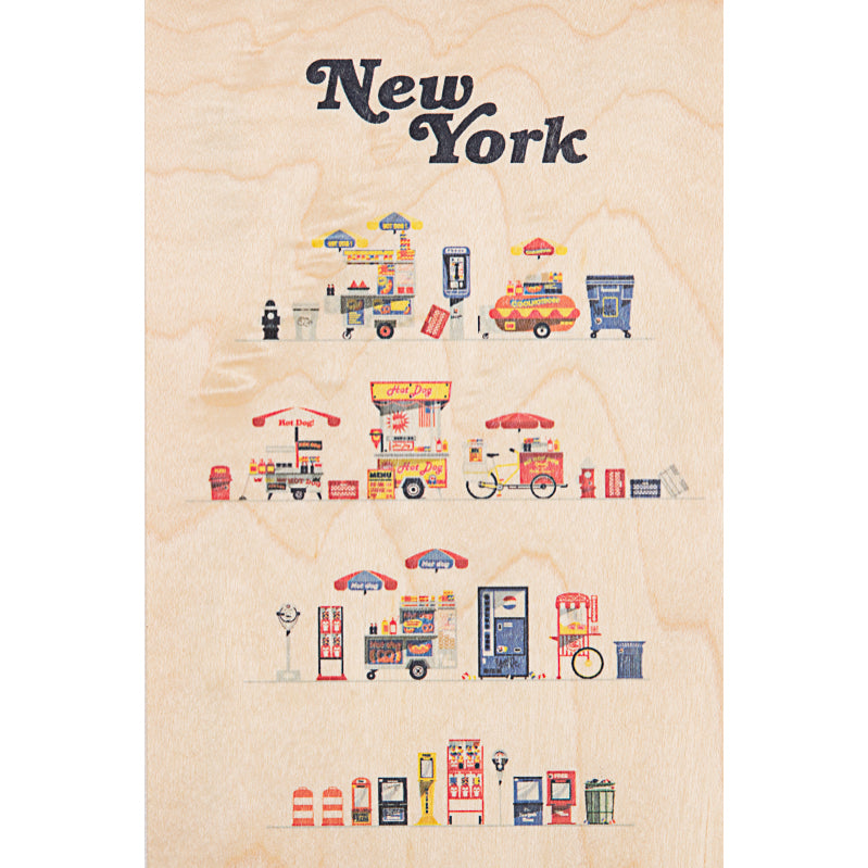 Carte en bois NY 10 W
