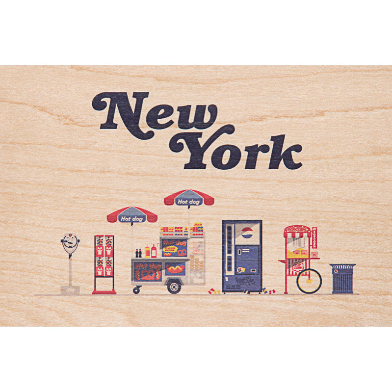 Carte en bois NY 3 W
