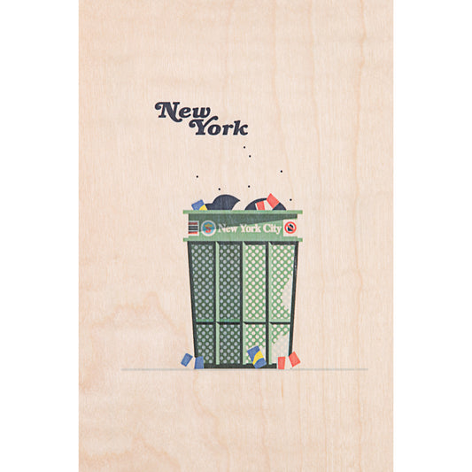 Carte en bois NY 4 W