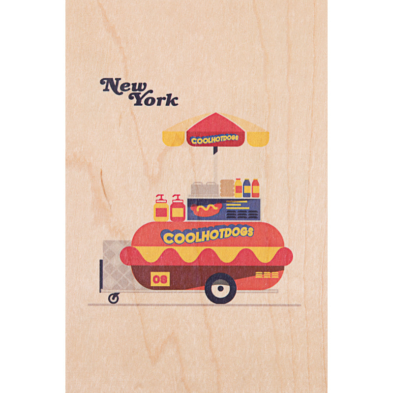 Carte en bois NY 5 W