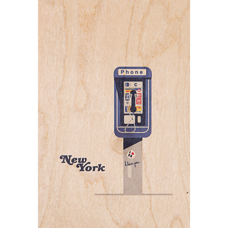 Carte en bois NY 6 W