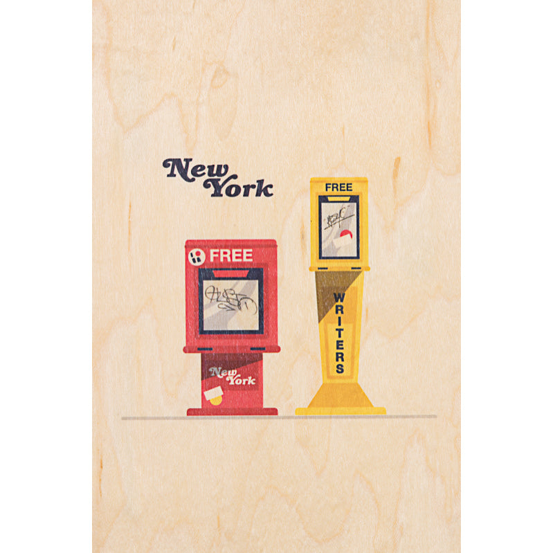 Carte en bois NY 8 W