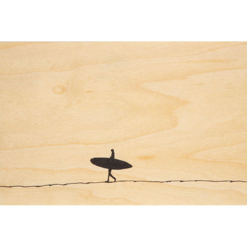 Carte en bois netb lonely surfer W