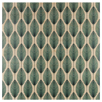 Poster 33T en bois art deco leaves W
