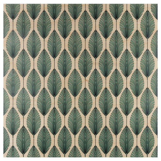 Poster 33T en bois art deco leaves W