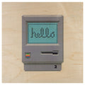 Poster 33T en bois hello 80's mac W