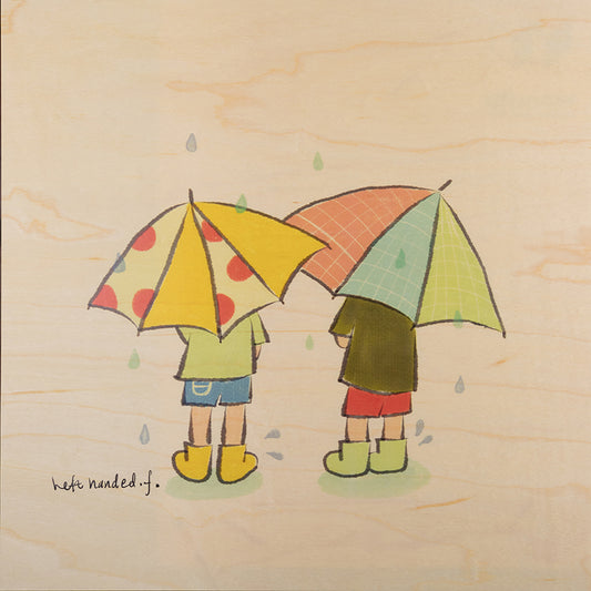 Poster 33T en bois kids 3 rainy day W