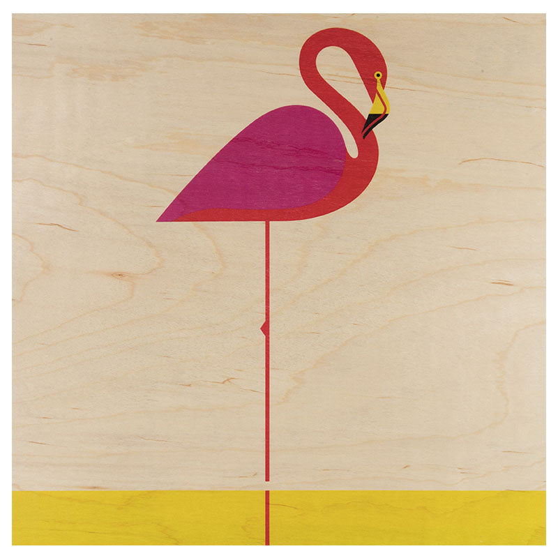 Poster 33T en bois Miami miamingo W