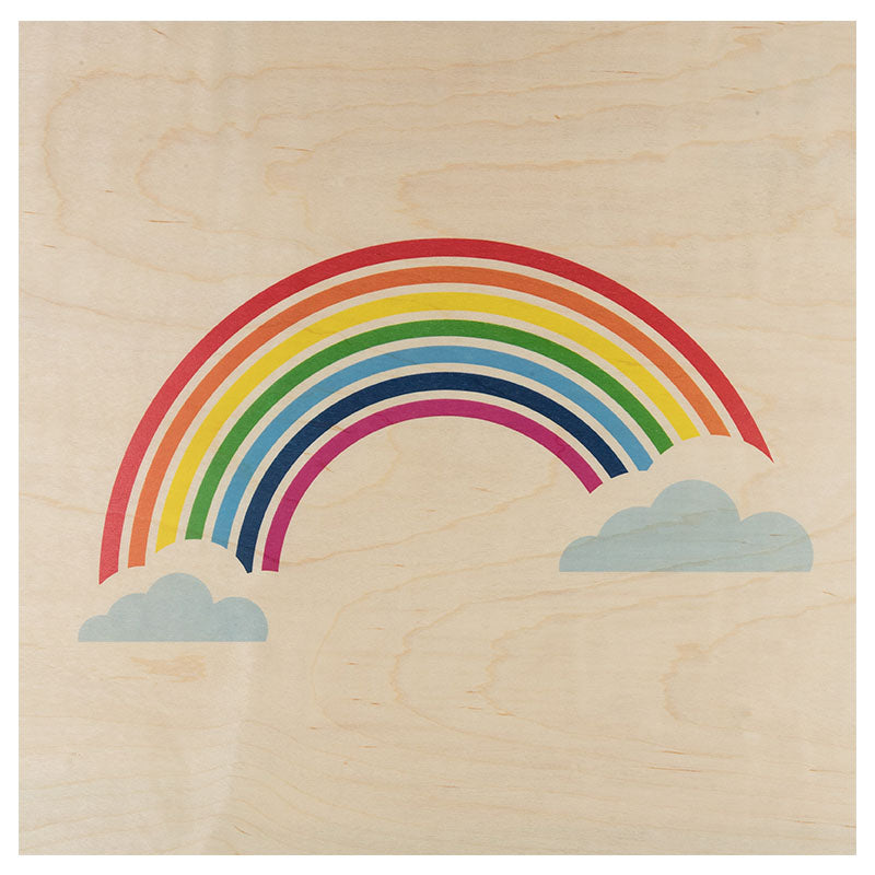 Poster 33T en bois Miami rainbow W