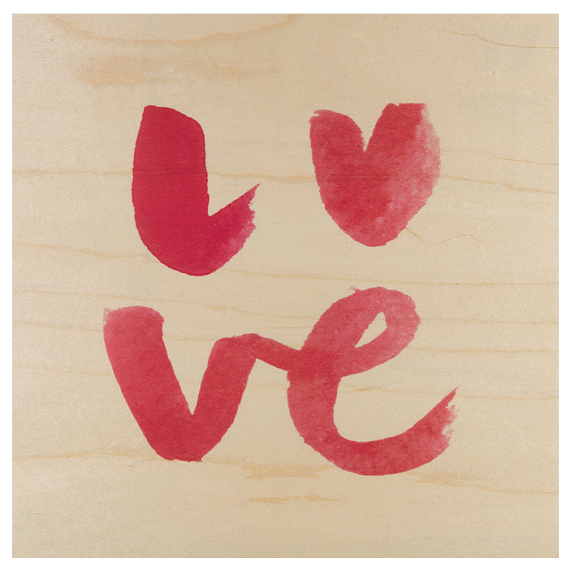 Poster 33T en bois painted words love W