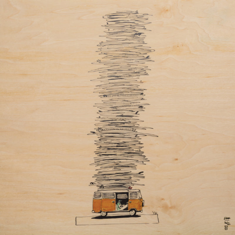 Poster 33T en bois ride bus W