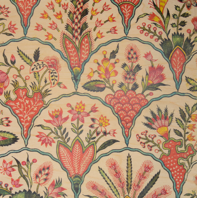 Poster 33T en bois toile de jouy éventails W