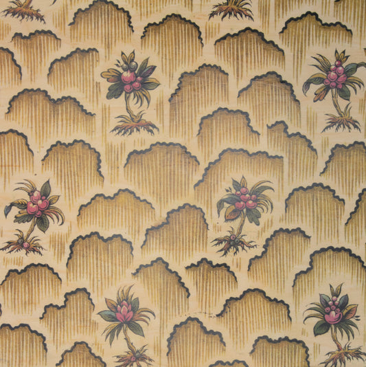 Poster 33T en bois toile de jouy motif floral W