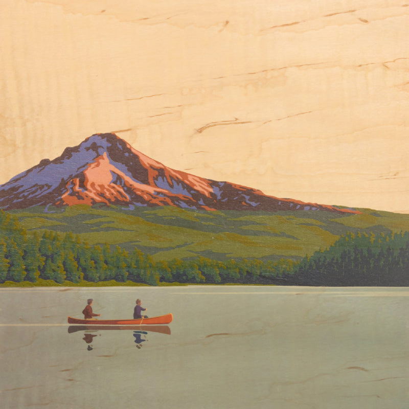 Poster 33T en bois vintage canoe W