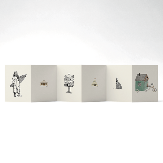 Fold-out panorama of 6 illustrations- Living wild P