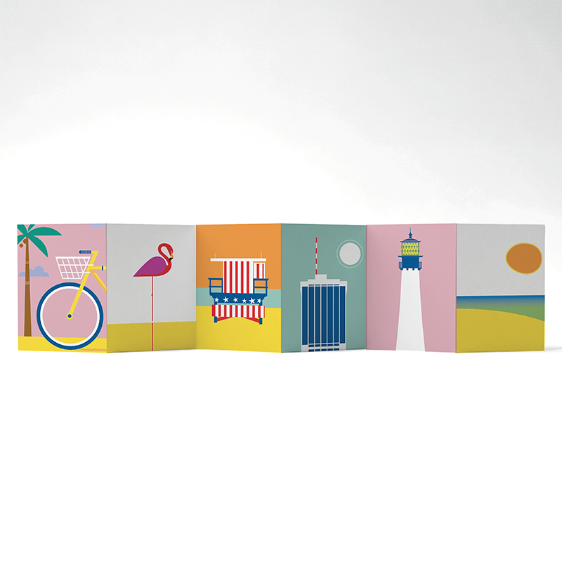 Panorama Miami — 6 illustrations à déplier ou à poser