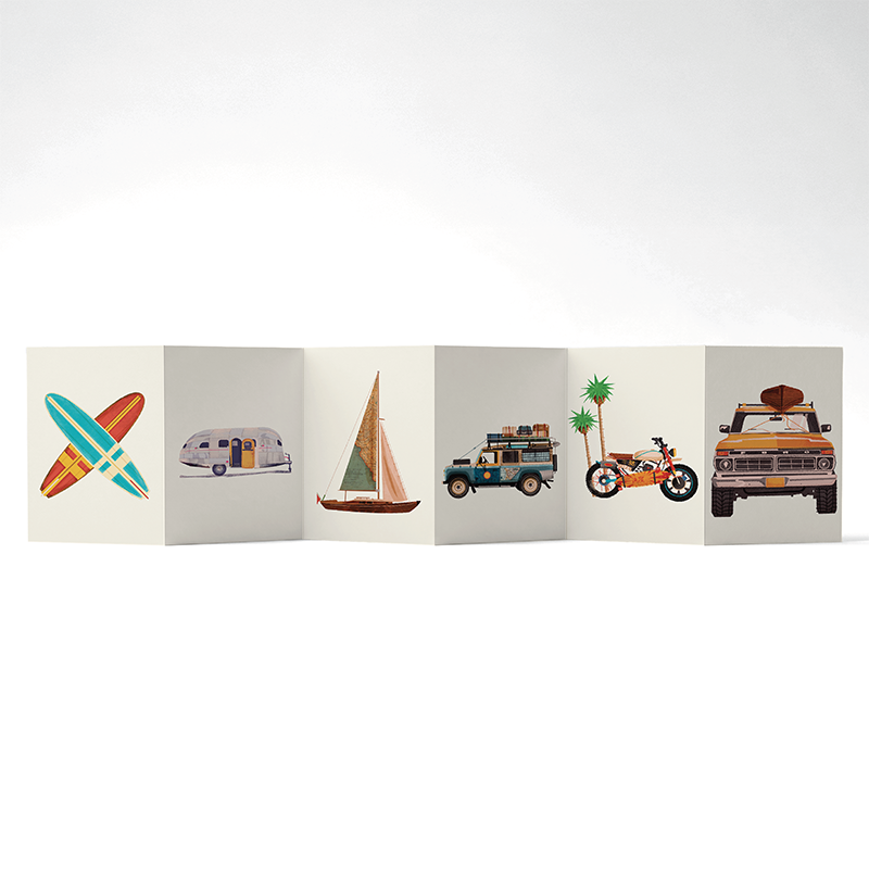 Panorama Roadtrip — 6 illustrations à déplier ou à poser