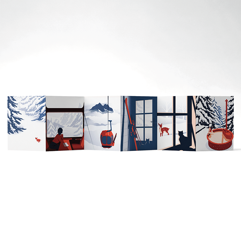 Panorama Snow — 6 illustrations à déplier ou à poser
