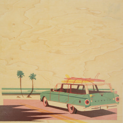 Poster 33T en bois voyage Turks and Caicos W