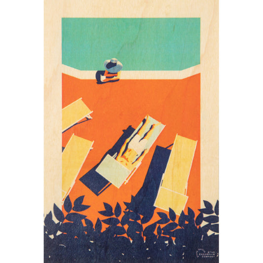 Carte en bois riviera piscine W