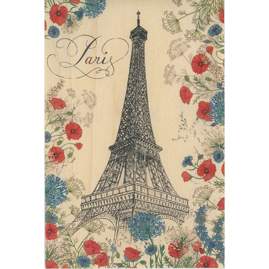 Carte en bois Tour Eiffel Paris W