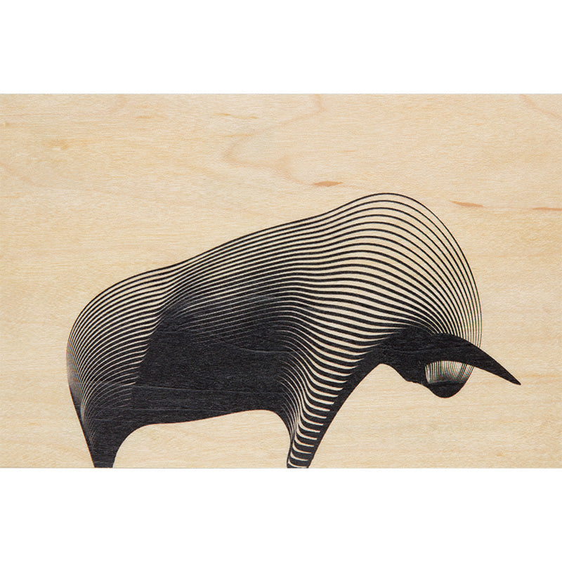 Carte en bois animals bull W