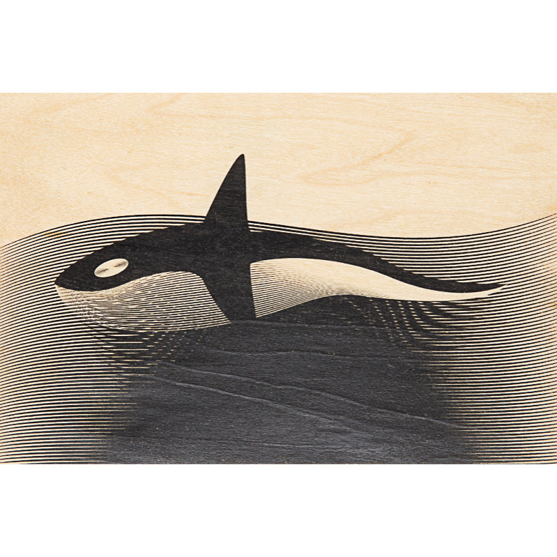 Wood postcard animals orca W