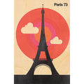 Carte en bois around the world Paris 73 W