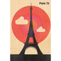 Carte en bois around the world Paris 73 W