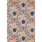 Wood postcard art deco blue feathers W
