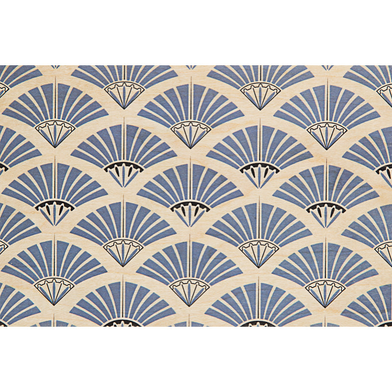 Wood postcard art deco fans W