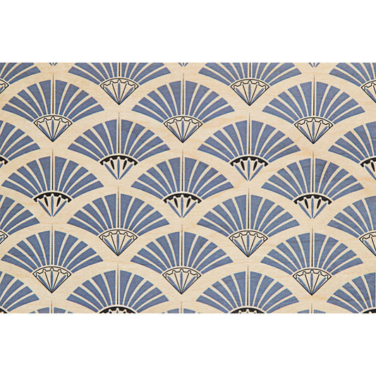 Carte en bois art deco fans W