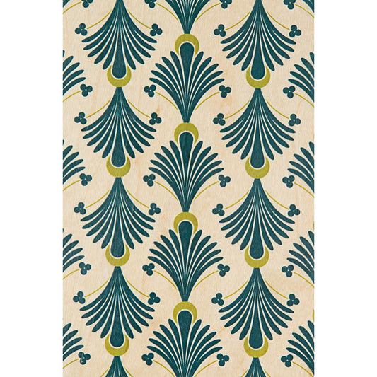 Carte en bois art deco green duster W