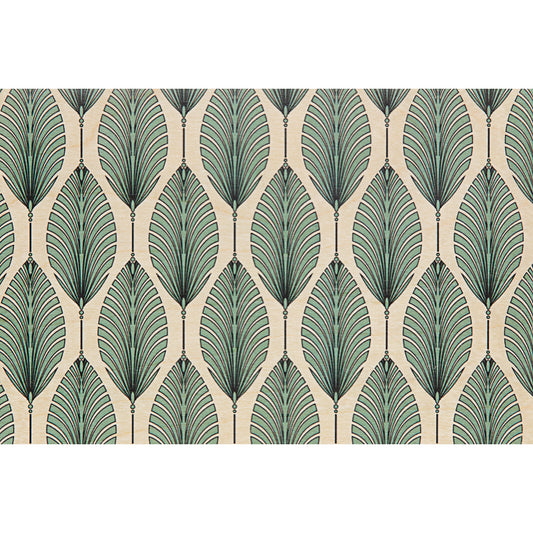 Carte en bois art deco leaves W