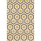 Wood postcard art deco yellow points W