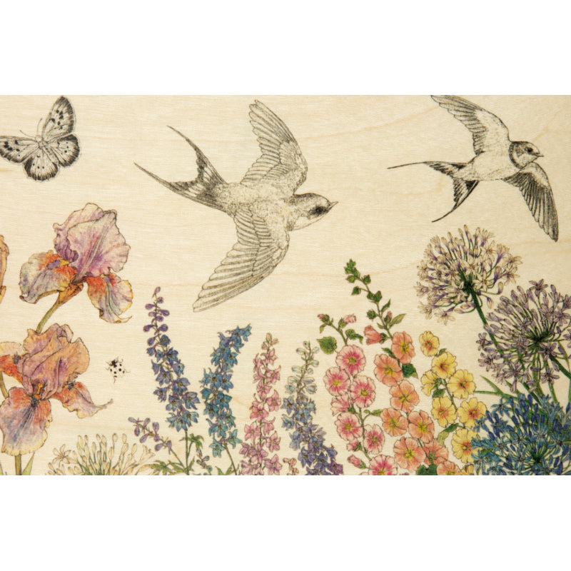 Carte en bois black and colors 2 birds W