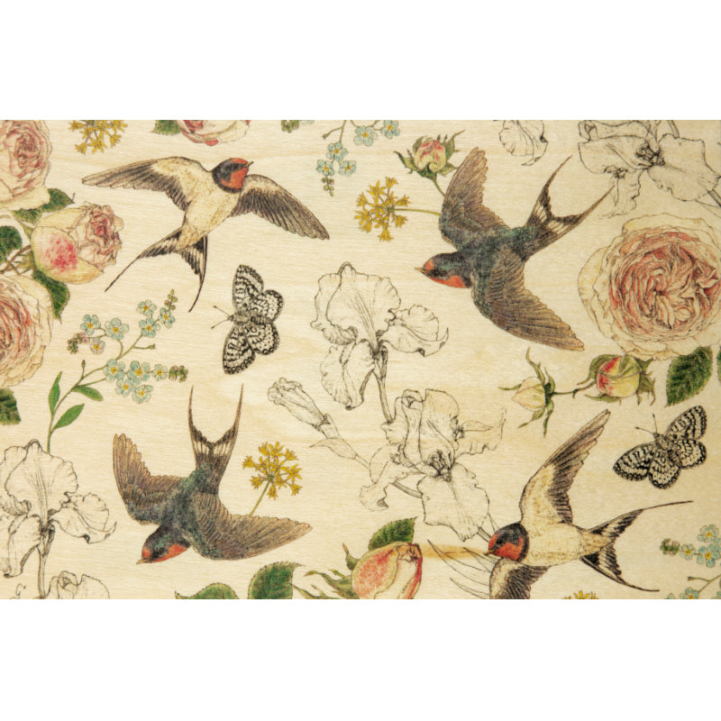 Carte en bois black and colors 4 birds W