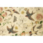 Wood postcard black and colors 4 birds W