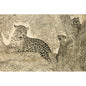 Wood postcard black and colors leopard W