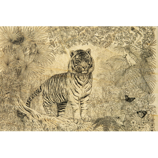 Carte en bois black and colors tiger W