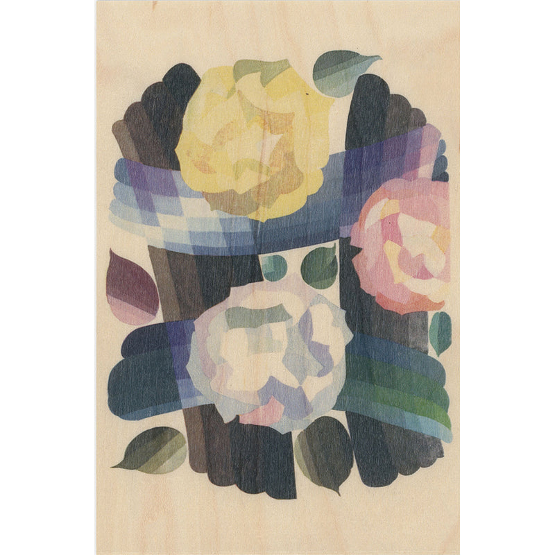 Carte en bois bnf Benedictus roses W